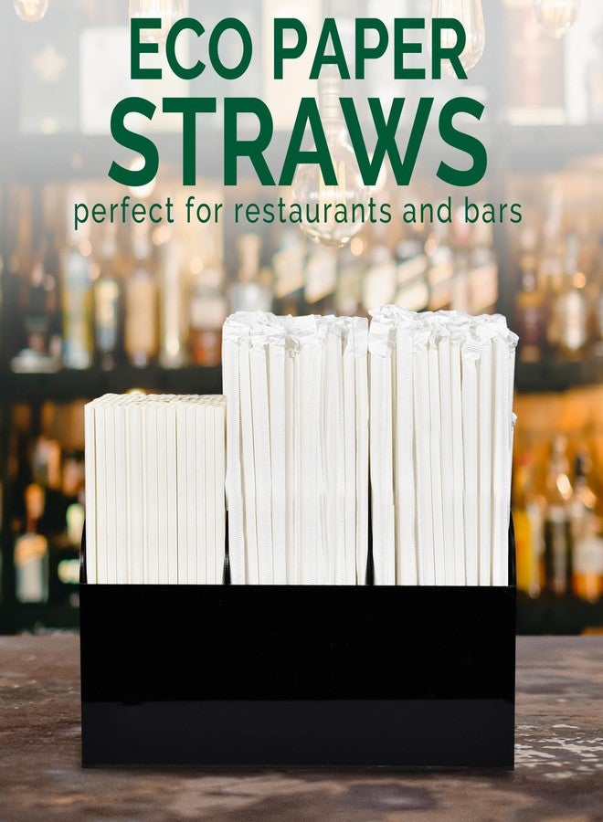 Chunspak 10.25" Disposable Paper Drinking Straws Individually Wrapped, 0.31" Dia. - 4 PLY Thick Heavy Duty Paper - White, 300 ct. (Restaurant Quality) - Image 4